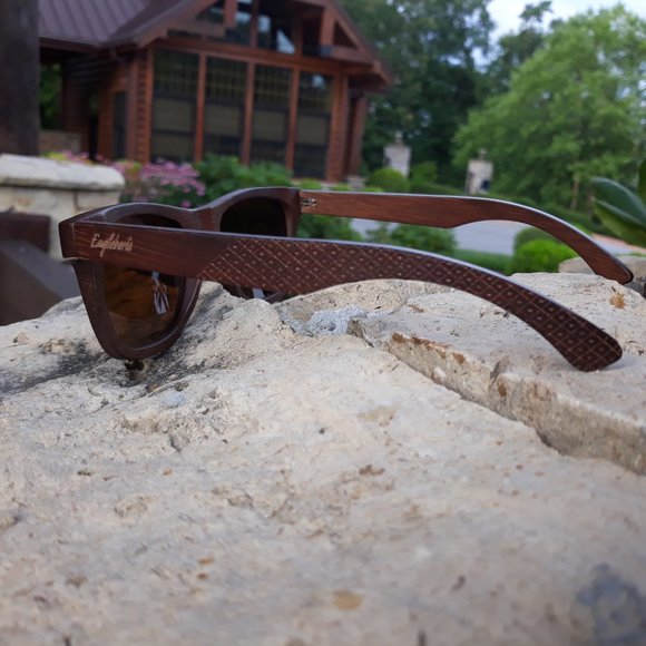 Ebony Wooden Sunglasses, Tea Polarized Lenses